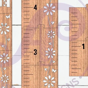 Intra απο ξύλο plywood 3mm-4mm πάχος – Vine Flower Kids Height Chart Imperial Δίασταση  20x20 cm INTRAFABR-119858292 - Image 2