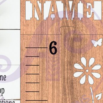 Intra απο ξύλο plywood 3mm-4mm πάχος – Vine Flower Kids Height Chart Imperial Δίασταση  20x20 cm INTRAFABR-119858292 - Image 3