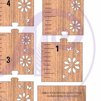 Intra απο ξύλο plywood 3mm-4mm πάχος – Vine Flower Kids Height Chart Imperial Δίασταση  20x20 cm INTRAFABR-119858292 - Image 4