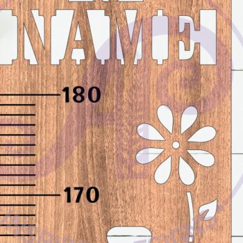 Intra απο ξύλο plywood 3mm-4mm πάχος – Γράφημα Ύψους Vine Flower Kids σε μετρικό Δίασταση  20x20 cm INTRAFABR-119858052 - Image 4