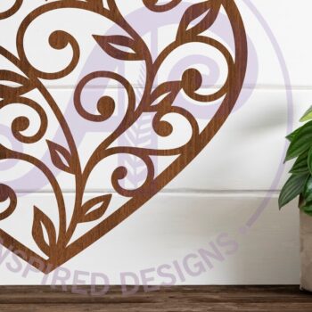 Intra απο ξύλο plywood 3mm-4mm πάχος – Vine Heart Wall Art Sign, Αρχείο Δίασταση  40x30 cm INTRAFABR-105779338 - Image 1