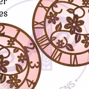 Intra απο ξύλο plywood 3mm-4mm πάχος – Vines Floral Clock Files, Δίασταση  20x20 cm INTRAFABR-101941959 - Image 3