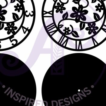 Intra απο ξύλο plywood 3mm-4mm πάχος – Vines Floral Clock Files, Δίασταση  20x20 cm INTRAFABR-101941959 - Image 4