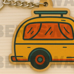 Intra απο ξύλο plywood 3mm-4mm πάχος – Vintage Camper Keychain Δίασταση  5x5 cm INTRAFABR-123125895