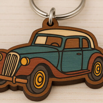 Intra απο ξύλο plywood 3mm-4mm πάχος – Αρχείο λέιζερ Vintage μπρελόκ αυτοκινήτου Δίασταση  5x5 cm INTRAFABR-121334457 - Image 1