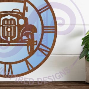 Intra απο ξύλο plywood 3mm-4mm πάχος – Vintage ρολόι τοίχου αυτοκινήτου με κομμένα αρχεία με λέιζερ Δίασταση  40x30 cm INTRAFABR-97758261