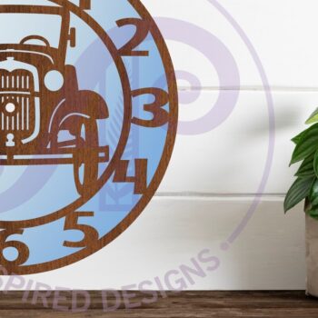 Intra απο ξύλο plywood 3mm-4mm πάχος – Vintage ρολόι τοίχου αυτοκινήτου με κομμένα αρχεία με λέιζερ Δίασταση  40x30 cm INTRAFABR-97758261 - Image 3