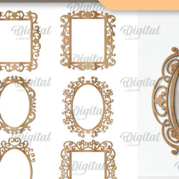 Intra απο ξύλο plywood 3mm-4mm πάχος – Πακέτο Vintage Frames. Κορνίζες καθρέφτη Δίασταση  45x45 cm INTRAFABR-88072376 - Image 1