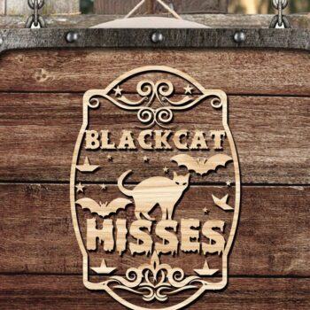 Intra απο ξύλο plywood 3mm-4mm πάχος – Πακέτο vintage Halloween Sign |V-03 Δίασταση  40x30 cm INTRAFABR-38123047 - Image 2