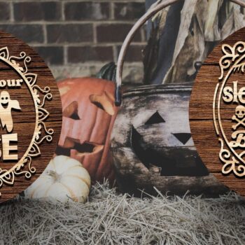 Intra απο ξύλο plywood 3mm-4mm πάχος – Πακέτο vintage Halloween Sign |V-03 Δίασταση  40x30 cm INTRAFABR-38123047 - Image 3