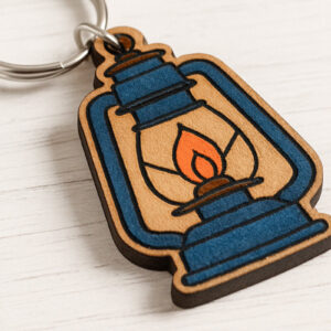 Intra απο ξύλο plywood 3mm-4mm πάχος – Vintage Μπρελόκ Φανάρι Δίασταση  5x5 cm INTRAFABR-120685154