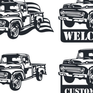 Intra απο ξύλο plywood 3mm-4mm πάχος – Vintage παλιά πινακίδα φορτηγού με δυνατότητα κοπής DXF Δίασταση  20x20 cm INTRAFABR-87827869