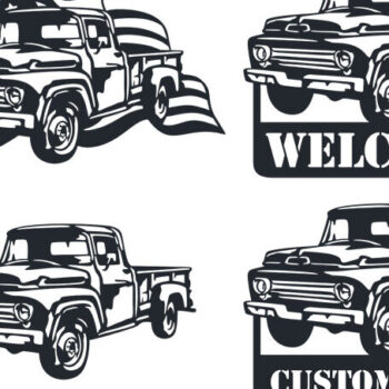 Intra απο ξύλο plywood 3mm-4mm πάχος – Vintage παλιά πινακίδα φορτηγού με δυνατότητα κοπής DXF Δίασταση  20x20 cm INTRAFABR-87827869 - Image 1