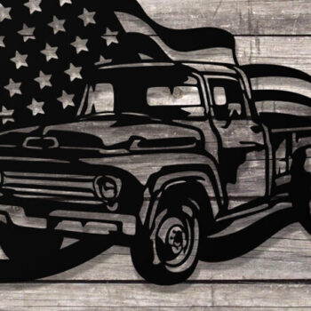 Intra απο ξύλο plywood 3mm-4mm πάχος – Vintage παλιά πινακίδα φορτηγού με δυνατότητα κοπής DXF Δίασταση  20x20 cm INTRAFABR-87827869 - Image 5