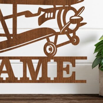 Intra απο ξύλο plywood 3mm-4mm πάχος – Vintage Σήμα ονόματος αεροπλάνου Δίασταση  20x20 cm INTRAFABR-73391216 - Image 1