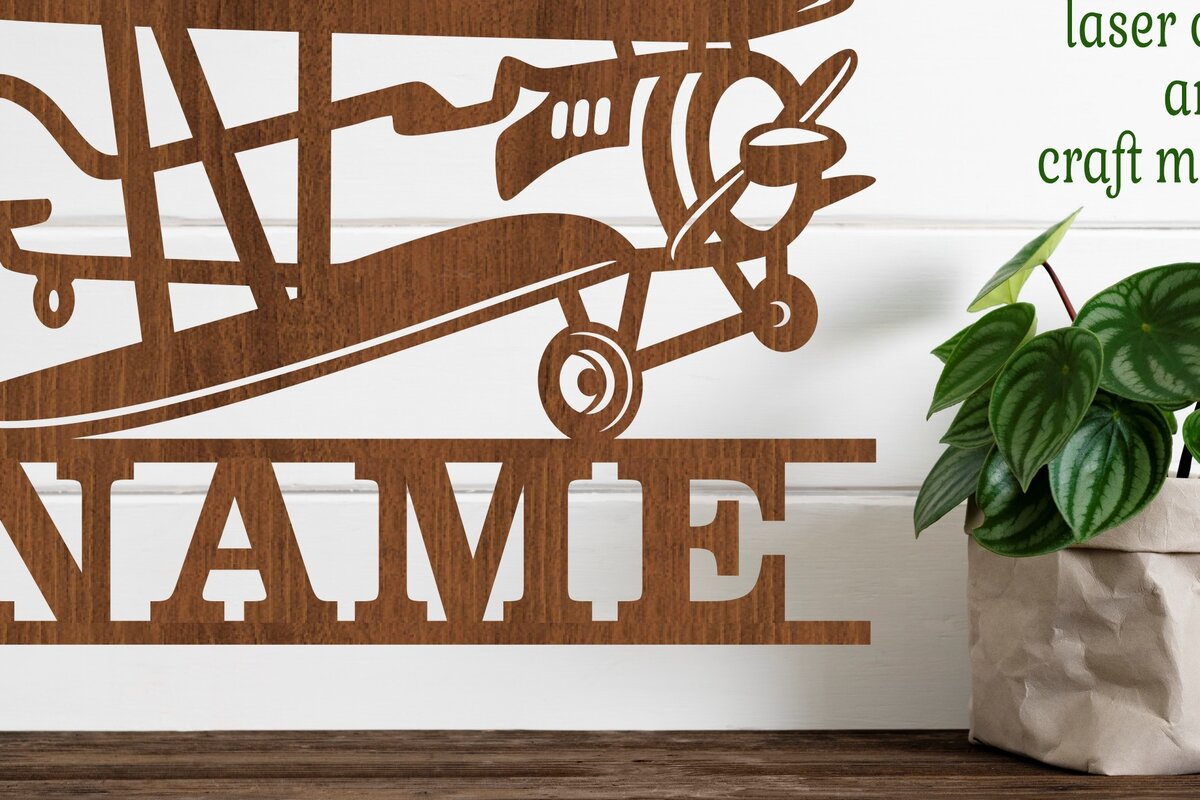 Intra απο ξύλο plywood 3mm-4mm πάχος – Vintage Σήμα ονόματος αεροπλάνου Δίασταση  20x20 cm INTRAFABR-73391216