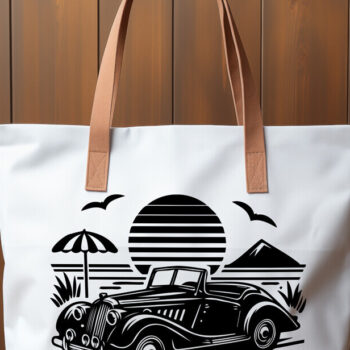 Intra απο ξύλο plywood 3mm-4mm πάχος – Vintage Summer Beach Classic Car-v8 Δίασταση  20x20 cm INTRAFABR-117452295 - Image 3