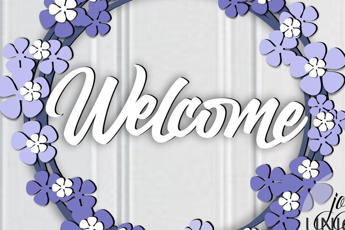 Intra απο ξύλο plywood 3mm-4mm πάχος – Στεφάνι καλωσορίσματος Violet Flower Δίασταση  20x20 cm INTRAFABR-67982155