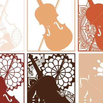 Intra απο ξύλο plywood 3mm-4mm πάχος – Πρότυπο κοπής με λέιζερ τρισδιάστατο βιολί Δίασταση  20x20 cm INTRAFABR-31283580 - Image 6