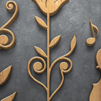 Intra απο ξύλο plywood 3mm-4mm πάχος – Πακέτο για βιολί & Floral Laser Δίασταση  20x20 cm INTRAFABR-121986270 - Image 2