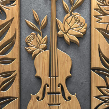 Intra απο ξύλο plywood 3mm-4mm πάχος – Πακέτο για βιολί & Floral Laser Δίασταση  20x20 cm INTRAFABR-121986270 - Image 3