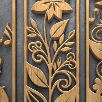 Intra απο ξύλο plywood 3mm-4mm πάχος – Πακέτο για βιολί & Floral Laser Δίασταση  20x20 cm INTRAFABR-121986270 - Image 4
