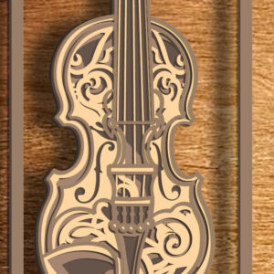 Intra απο ξύλο plywood 3mm-4mm πάχος – Πρότυπο με στρώσεις κοπής λέιζερ ΒΙΟΛΙΟΥ 3D Δίασταση 20x20 cm INTRAFABR-76097044