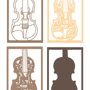 Intra απο ξύλο plywood 3mm-4mm πάχος – Πρότυπο με στρώσεις κοπής λέιζερ ΒΙΟΛΙΟΥ 3D Δίασταση  20x20 cm INTRAFABR-76097044 - Image 2