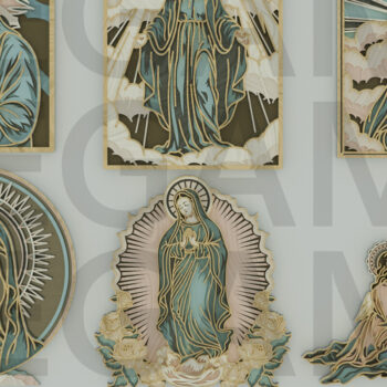 Intra απο ξύλο plywood 3mm-4mm πάχος – Virgin Mary Bundle Δίασταση  20x20 cm INTRAFABR-123433249 - Image 1