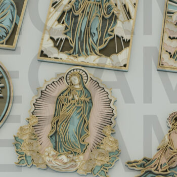 Intra απο ξύλο plywood 3mm-4mm πάχος – Virgin Mary Bundle Δίασταση  20x20 cm INTRAFABR-123433249 - Image 4