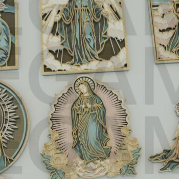 Intra απο ξύλο plywood 3mm-4mm πάχος – Virgin Mary Bundle Δίασταση  20x20 cm INTRAFABR-123433249 - Image 5