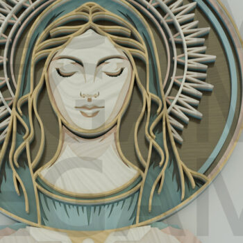 Intra απο ξύλο plywood 3mm-4mm πάχος – Virgin Mary Bundle Δίασταση  20x20 cm INTRAFABR-123433249 - Image 6