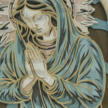 Intra απο ξύλο plywood 3mm-4mm πάχος – Virgin Mary Bundle Δίασταση  20x20 cm INTRAFABR-123433249 - Image 11