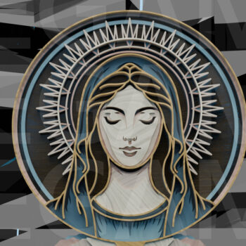 Intra απο ξύλο plywood 3mm-4mm πάχος – Virgin Mary Portrait Layered Δίασταση  20x20 cm INTRAFABR-123433182 - Image 4