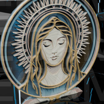 Intra απο ξύλο plywood 3mm-4mm πάχος – Virgin Mary Portrait Layered Δίασταση  20x20 cm INTRAFABR-123433182 - Image 6