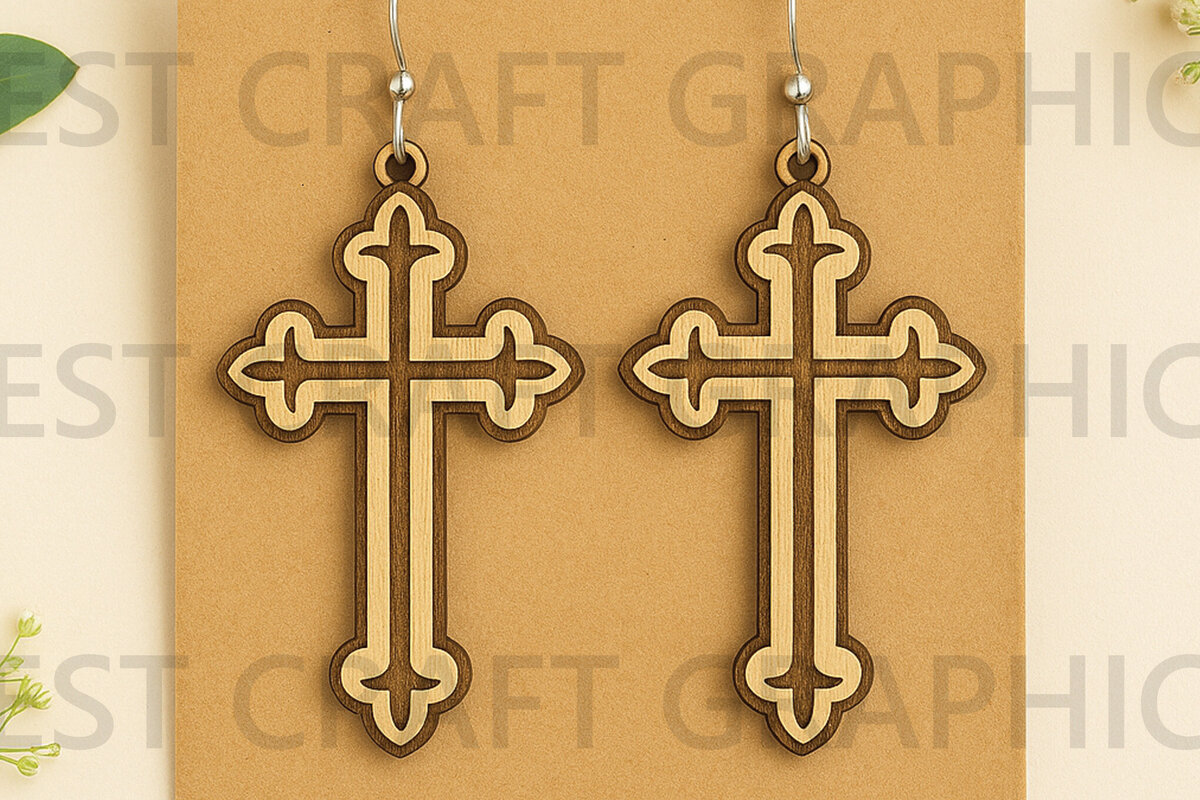 Intra απο ξύλο plywood 3mm-4mm πάχος – Σκουλαρίκια Virgin Mary Stud Δίασταση  5x5 cm INTRAFABR-124682494