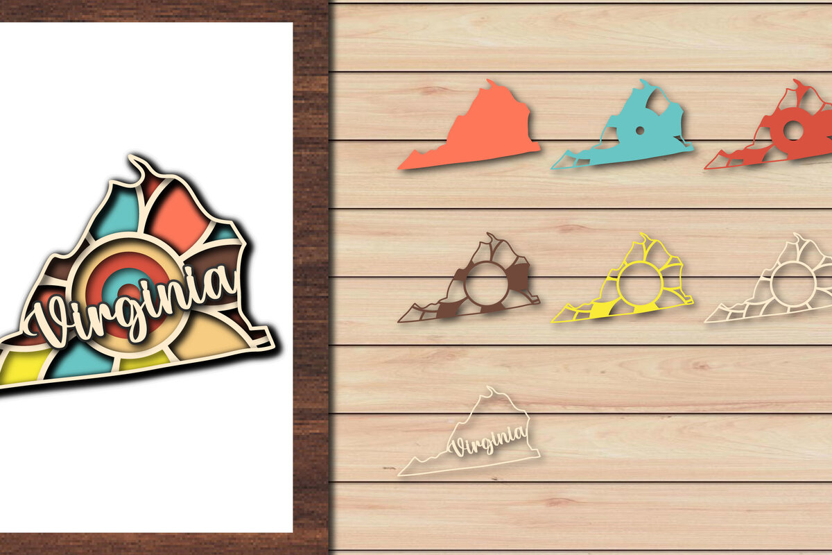 Intra απο ξύλο plywood 3mm-4mm πάχος – Κοπή χαρτιού 3d State της Βιρτζίνια ΗΠΑ Δίασταση  20x20 cm INTRAFABR-64957874