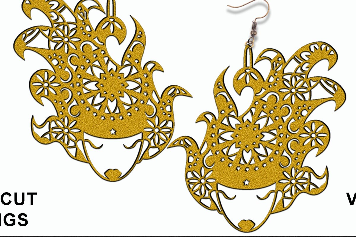 Intra απο ξύλο plywood 3mm-4mm πάχος – Virgo Earring Δίασταση  5x5 cm INTRAFABR-31113290