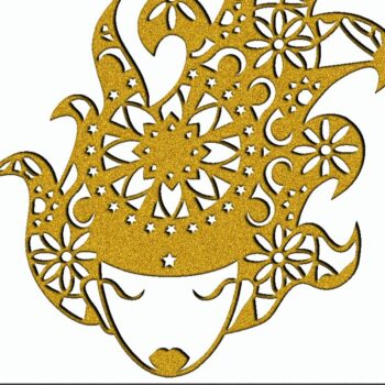 Intra απο ξύλο plywood 3mm-4mm πάχος – Virgo Earring Δίασταση  5x5 cm INTRAFABR-31113290 - Image 3