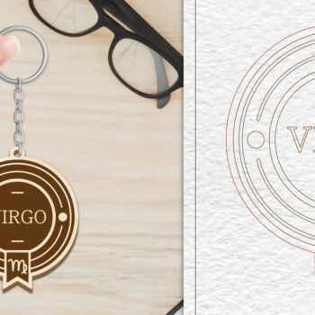 Intra απο ξύλο plywood 3mm-4mm πάχος – Κοπή Laser Μπρελόκ Virgo | Ζώδιο Δίασταση  5x5 cm INTRAFABR-102216691 - Image 1