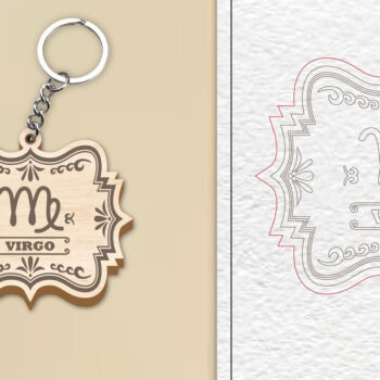 Intra απο ξύλο plywood 3mm-4mm πάχος – Κοπή Laser Μπρελόκ Virgo | Ζώδιο Δίασταση  5x5 cm INTRAFABR-99972050 - Image 1