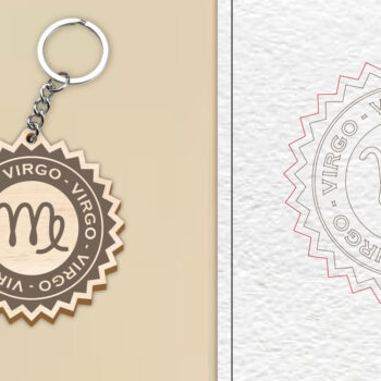 Intra απο ξύλο plywood 3mm-4mm πάχος – Κοπή Laser Μπρελόκ Virgo | Ζώδιο Δίασταση  5x5 cm INTRAFABR-99985680 - Image 1