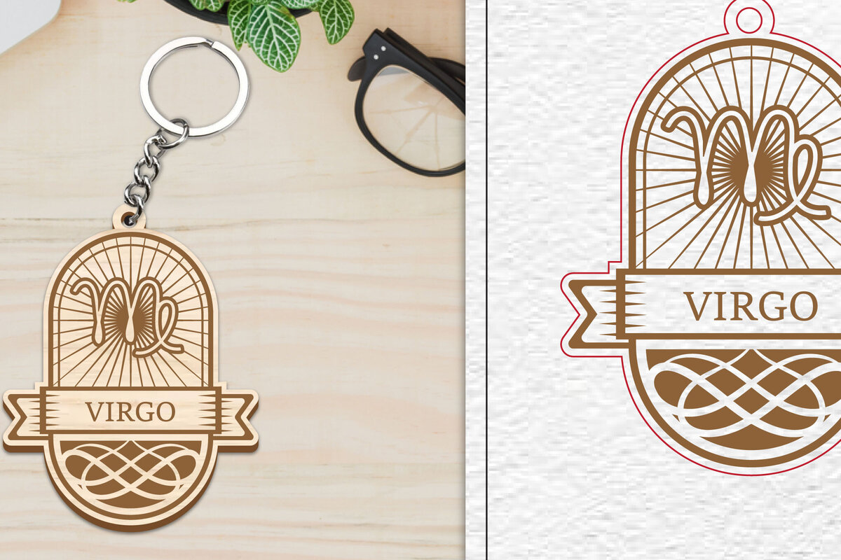 Intra απο ξύλο plywood 3mm-4mm πάχος – Κοπή Laser Μπρελόκ Virgo | Ζώδιο Δίασταση  5x5 cm INTRAFABR-100961284