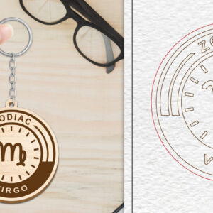 Intra απο ξύλο plywood 3mm-4mm πάχος – Μπρελόκ Virgo Lasercut | Zodiac Δίασταση  5x5 cm INTRAFABR-102289756