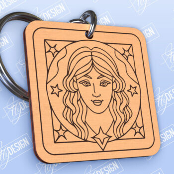 Intra απο ξύλο plywood 3mm-4mm πάχος – Μπρελόκ Virgo | Ζώδιο | Αρχείο CNC Δίασταση  5x5 cm INTRAFABR-98550425 - Image 1