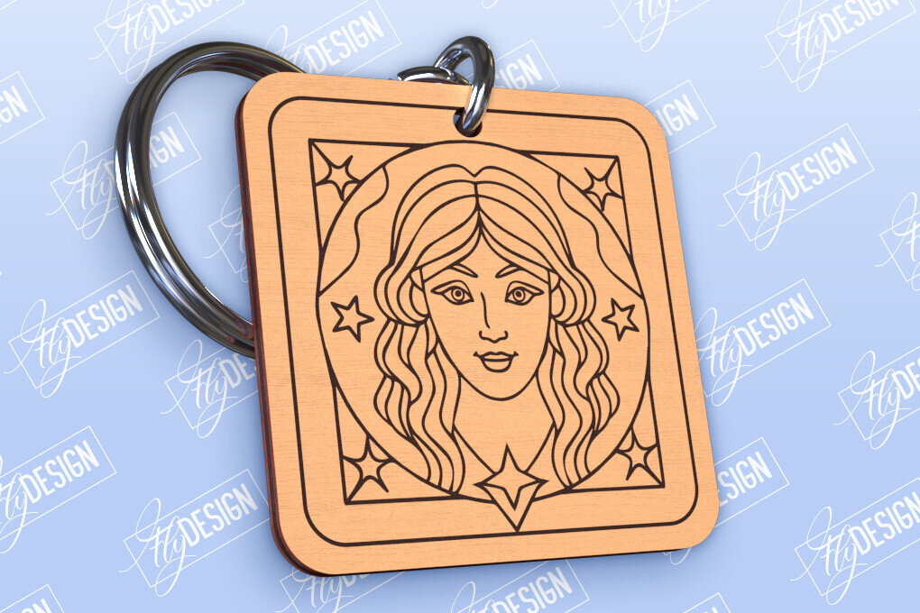 Intra απο ξύλο plywood 3mm-4mm πάχος – Μπρελόκ Virgo | Ζώδιο | Αρχείο CNC Δίασταση  5x5 cm INTRAFABR-98550425