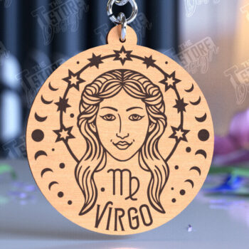 Intra απο ξύλο plywood 3mm-4mm πάχος – Μπρελόκ Virgo | Ζώδιο | Αρχείο CNC Δίασταση  5x5 cm INTRAFABR-98273093 - Image 1