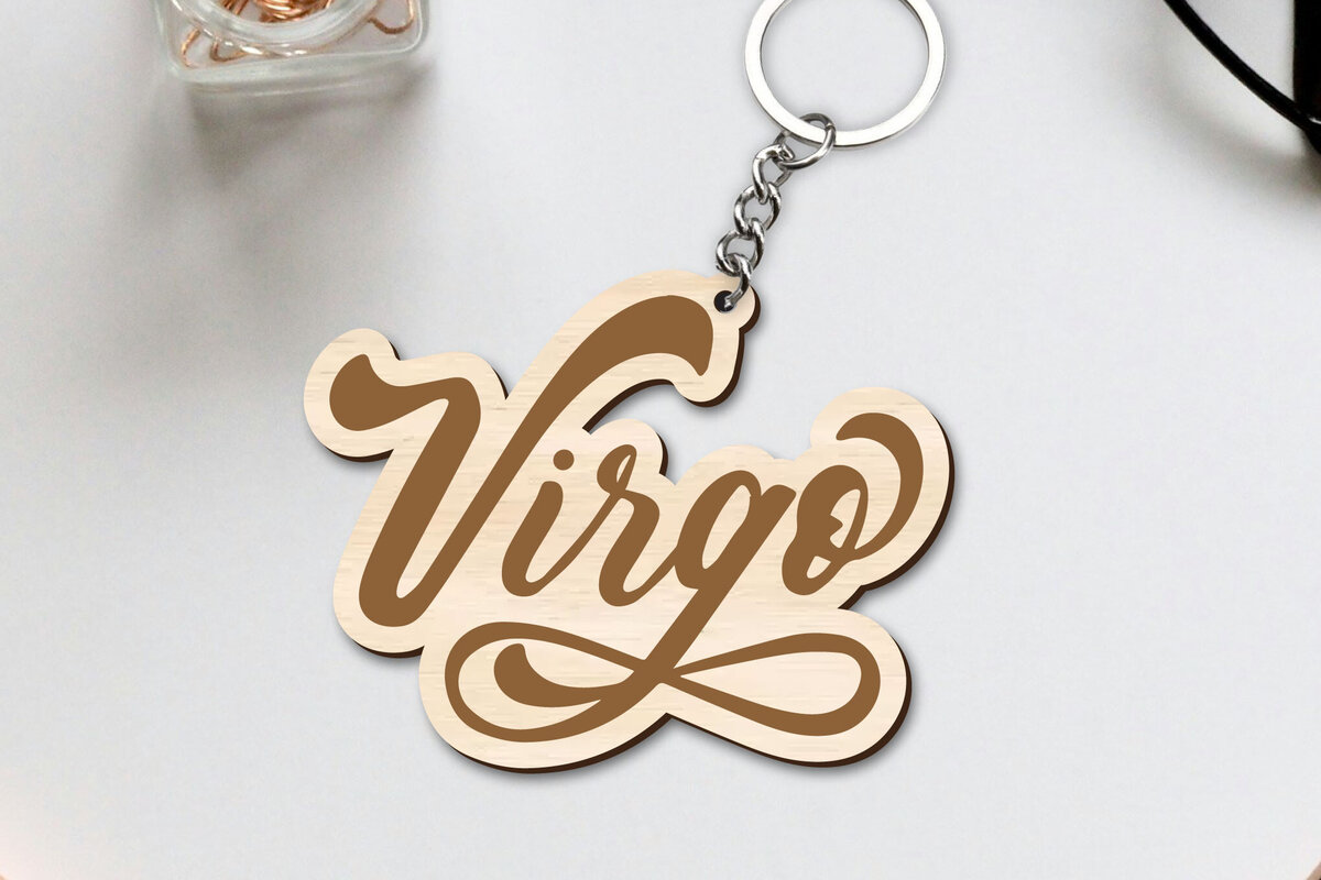 Intra απο ξύλο plywood 3mm-4mm πάχος – Virgo Zodiac Key Chain Δίασταση  20x20 cm INTRAFABR-96829521