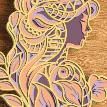 Intra απο ξύλο plywood 3mm-4mm πάχος – Ζώδιο Παρθένος/Πολυεπίπεδη διακόσμηση Δίασταση  20x20 cm INTRAFABR-81137395 - Image 1