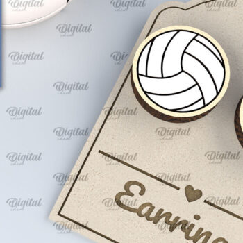 Intra απο ξύλο plywood 3mm-4mm πάχος – Σκουλαρίκια βόλεϊ κοπής με λέιζερ Δίασταση 5x5 cm INTRAFABR-104758808 - Image 1